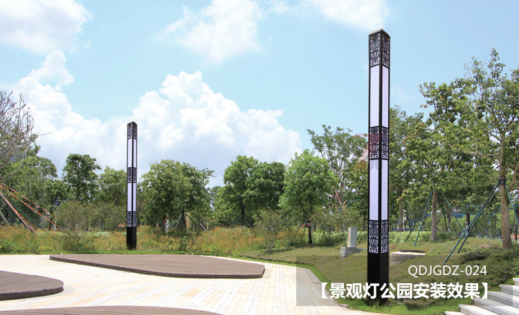 (QDJGDZ-024)方形新中式廣場(chǎng)景觀燈公園安裝效果圖