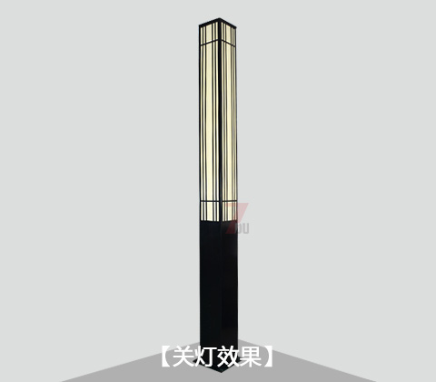 (QDJGDZ-021)現(xiàn)代簡約方形園林景觀燈柱關(guān)燈效果